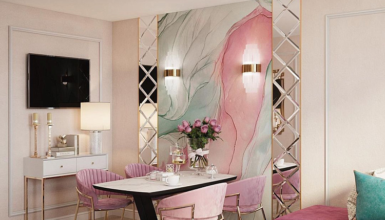 Проект кухни-гостиной от дизайнера @alinayura_v