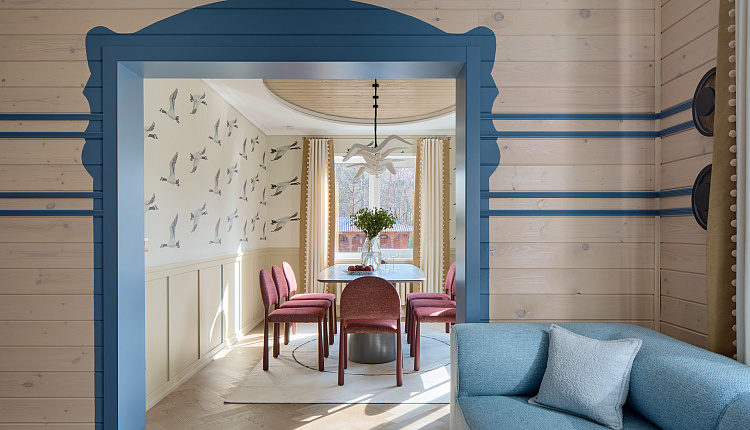 Интерьер гостиной-столовой «Летят Гуси» от дизайнера Мусиной Элины 