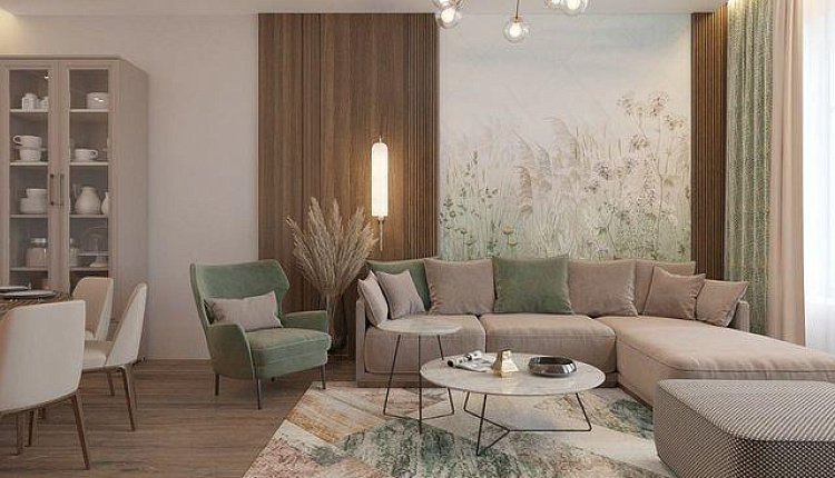 Проект 3в1 кухня, столовая, гостиная от Ксении Коротковой