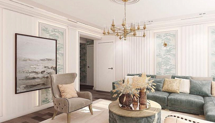 Гостиная с бирюзовыми нотками от @kurvichevairin