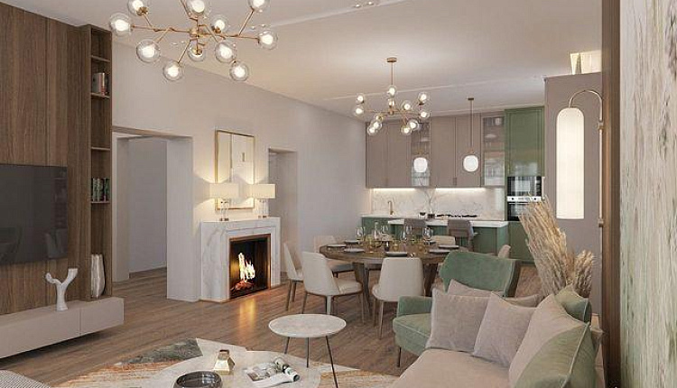 Проект 3в1 кухня, столовая, гостиная от Ксении Коротковой